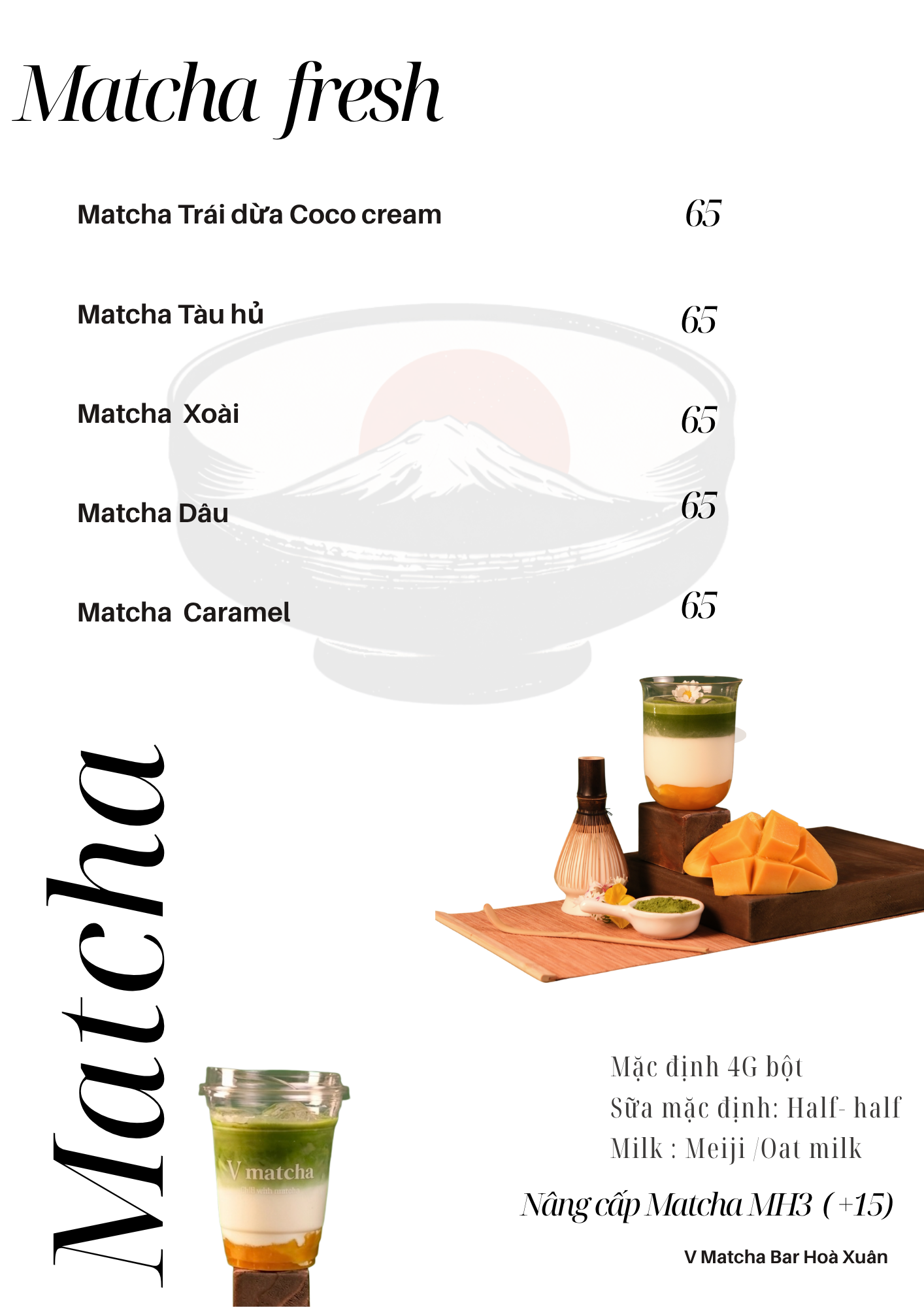 Matcha Fresh menu with prices