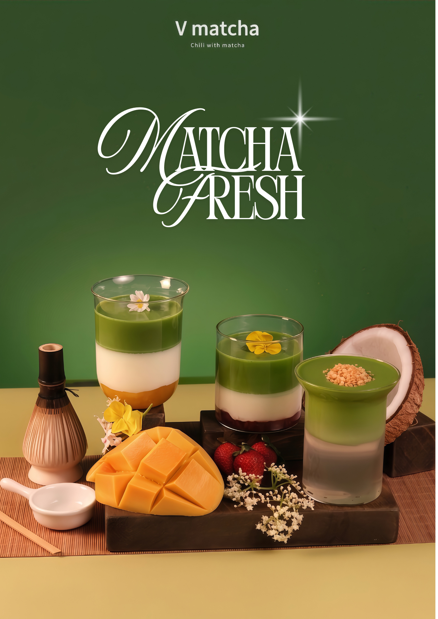 Matcha Fresh — matcha with fresh seasonal fruits