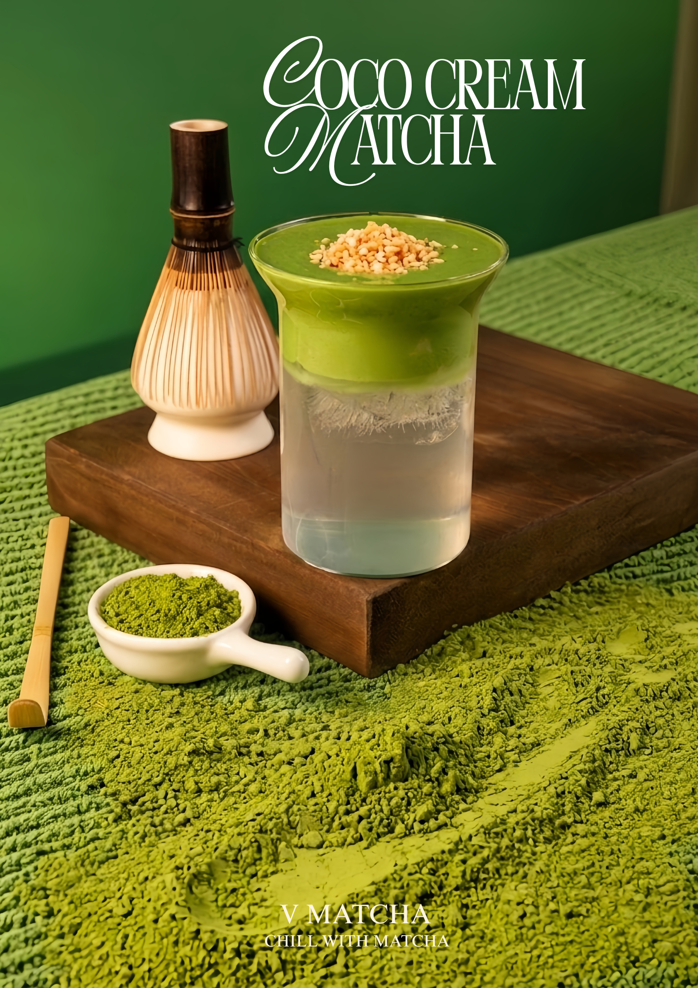 Coco Cream Matcha — coconut cream layered with ceremonial matcha